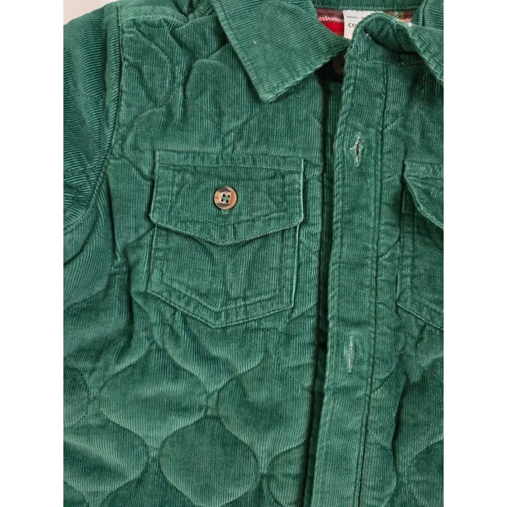 Carters Toddler Boys Green Quilted Corduroy Shirt Jacket Shacket 24M New